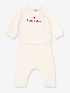 Bebé 0-36 meses-Conjuntos-Conjunto de 2 peças em tricot de lã e algodão, Petit Bateau