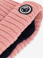 Gorro para bebé, em tricot, forro em polar reciclado - Petit Bateau rosa 