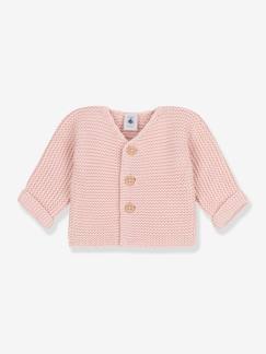 Bebé 0-36 meses-Camisolas, casacos de malha, sweats-Casaco de bebé, tricot ponto de liga em algodão bio, da Petit Bateau