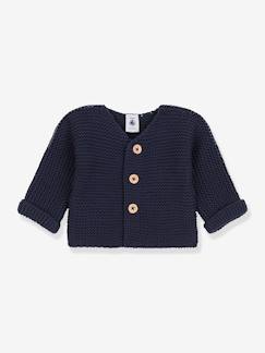 Bebé 0-36 meses-Camisolas, casacos de malha, sweats-Casacos-Casaco de bebé, tricot ponto de liga em algodão bio, da Petit Bateau