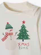Camisola de Natal, com inscrição Christmas time, para bebé cru 