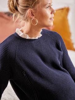 Roupa grávida-Camisolas, casacos malha-Camisola com folho na gola, especial gravidez e amamentação