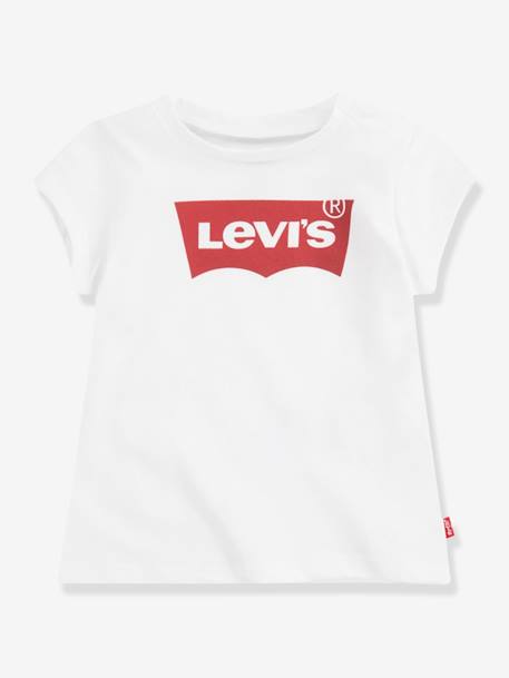 T-shirt de mangas curtas, batwing da Levi's branco+rosa 