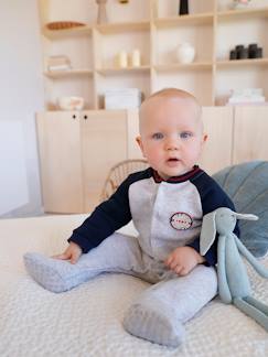 Bebé 0-36 meses-Pijama aberto à frente, em moletão, para bebé menino