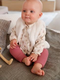 Bebé 0-36 meses-Conjunto de 3 peças, blusa + leggings + colete, em imitação pelo, para bebé
