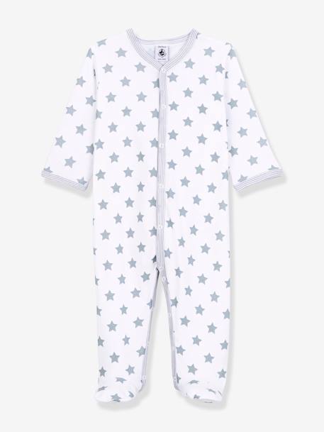 Pijama de bebé às estrelas, da Petit Bateau branco 