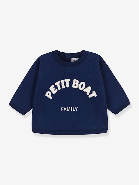 Sweatshirt para bebé, em algodão bio, Petit Bateau azul 