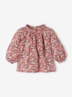 Conjunto para bebé menina: blusa e jardineiras curtas em bombazina  