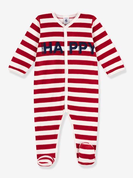 Pijama em veludo Happy, da Petit Bateau vermelho 