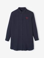Camisa de dormir, especial gravidez e amamentação em gaze de algodão antracite 