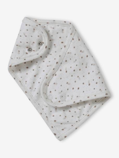 Conjunto personalizável, em malha estampada com gorro + luvas + lenço + saco,  para bebé menina cru 