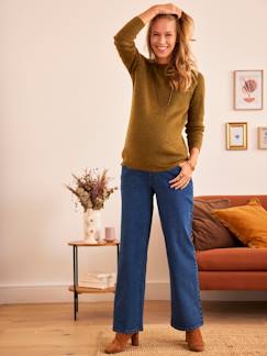 Roupa grávida-Calças-Jeans Wide Leg, entrepernas 78 cm, especial grávida