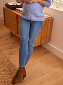 Roupa grávida-Calças-Jeans com bases desfiadas, faixa sem costuras, para grávida