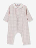 Pijama da CYRILLUS, aos quadrados, para bebé rosa 
