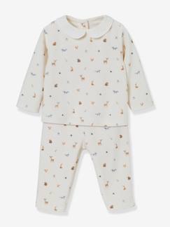 Bebé 0-36 meses-Pijamas, babygrows-Pijama em veludo, da CYRILLUS, estampado animais, para bebé