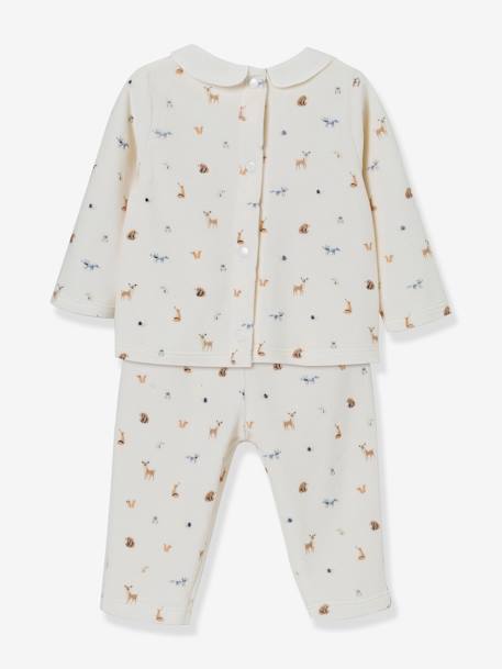 Pijama em veludo, da CYRILLUS, estampado animais, para bebé bege 