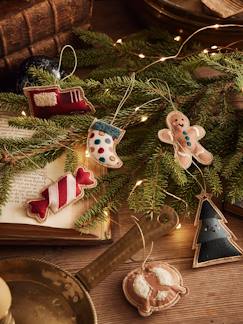 Têxtil-lar e Decoração-Decoração-Adereços de decoração-Lote de 6 decorações de Natal para pendurar, em veludo