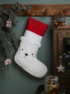 Têxtil-lar e Decoração-Decoração-Adereços de decoração-Meia Urso de Natal, em malha borboto, personalizável