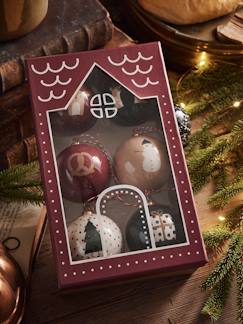 Têxtil-lar e Decoração-Decoração-Lote de 6 bolas de Natal Ho! Ho! Ho!