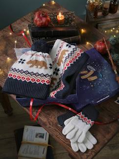 Menino 2-14 anos-Acessórios-Caixa presente de Natal com gorro + gola snood + luvas Ursos, para menino