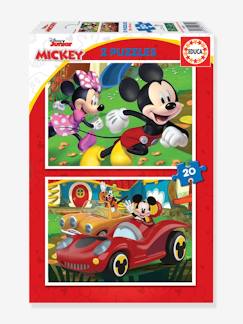 Brinquedos-Jogos educativos- Puzzles-2 Puzzles de 20 peças - Mickey Fun House - EDUCA