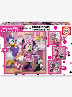 Brinquedos-Jogos educativos-Puzzles progressivos 4 em 1, Minnie da Disney - EDUCA