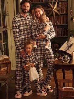 -Pijama aos quadrados, em flanela, para bebé