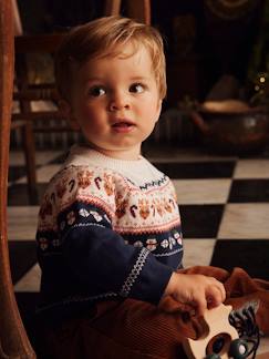 Bebé 0-36 meses-Camisolas, casacos de malha, sweats-Camisolas-Camisola de Natal, em jacquard, para bebé