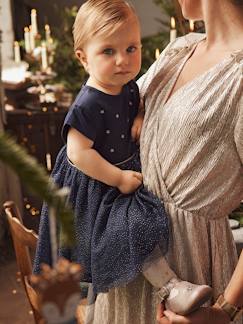 Bebé 0-36 meses-Vestido de cerimónia em cetim e tule irisado, para bebé