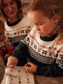 -Camisola de Natal, para criança, motivos jacquard, coleção cápsula família