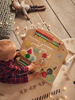 Brinquedos-Primeira idade-Primeiras manipulações-Prancha de atividades vertical, em madeira FSC®
