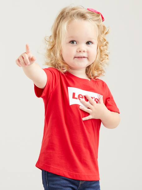 T-shirt para bebé, Batwing da Levi's branco+marinho+vermelho 