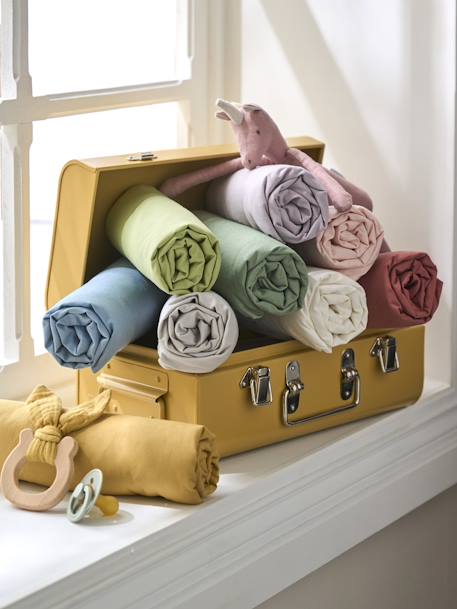Lençol-capa liso, em jersey, para bebé ROSA MEDIO LISO+AZUL MEDIO LISO+cru+cinzento-pérola+mostarda+rosa-pálido+líquen+pistachio+lilás+cinzento-ardósia+avelã+azeitona 