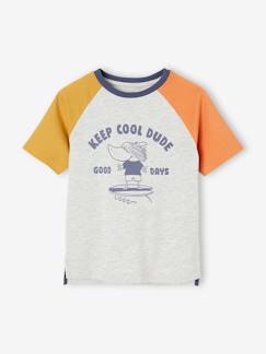 Menino 2-14 anos-T-shirts, polos-T-shirts-T-shirt colorblock tubarão, para menino