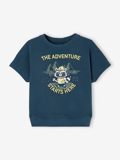Menino 2-14 anos-T-shirts, polos-T-shirts-T-shirt em moletão, detalhes fluorescentes, para menino