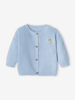 Bebé 0-36 meses-Camisolas, casacos de malha, sweats-Casacos-Casaco em canelado inglês, motivo irisado, para bebé