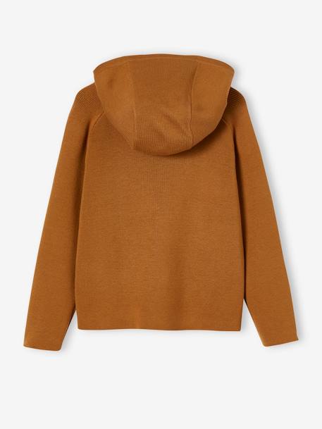 Camisola com capuz, para menino azul+ocre 