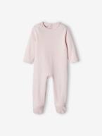 Lote de 3 pijamas básicos, em interlock, para bebé azul-céu+cru+lilás suave 