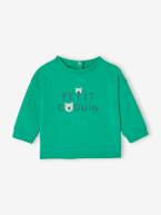 Sweat basics, em moletão, para bebé cinza mesclado+verde 