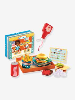 Brinquedos- Jogos de imitação- Cozinhas de brincar-Jantar de brincar, hambúrgueres Kelly & Johnny, da DJECO