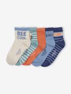 Lote de 5 pares de meias abelhas, para menino azul-acinzentado 