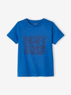 T-shirts-T-shirt de mangas curtas com mensagem, para menino