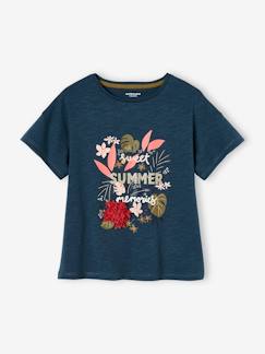Menina 2-14 anos-T-shirts-T-shirt com detalhes em relevo e irisados, para menina