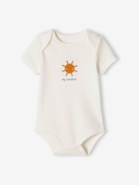 Lote de 5 bodies sunshine, mangas curtas, para bebé verde-água 