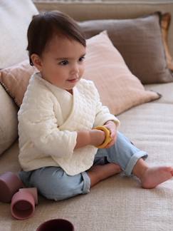 Bebé 0-36 meses-Calças saruel bordadas, em ganga, para bebé