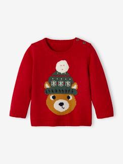 Bebé 0-36 meses-Camisolas, casacos de malha, sweats-Camisola de Natal com urso, para bebé