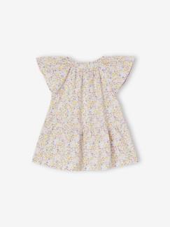 Bebé 0-36 meses-Vestidos, saias-Vestido florido, mangas borboleta, para bebé