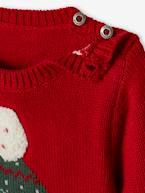 Camisola de Natal com urso, para bebé vermelho 