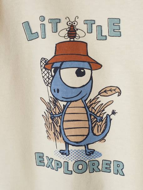 Camisola estampada, mangas compridas, para bebé cru 