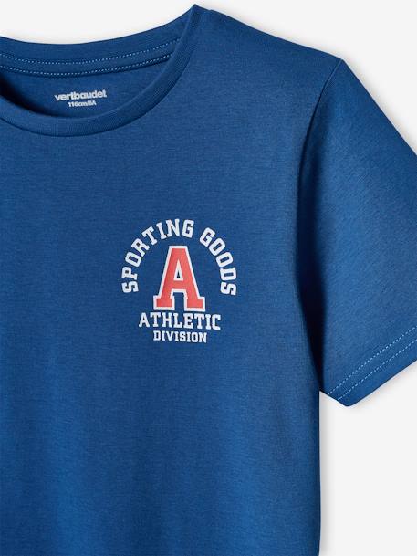 T-shirt de desporto com motivos, para menino azul-rei+cinza mesclado 